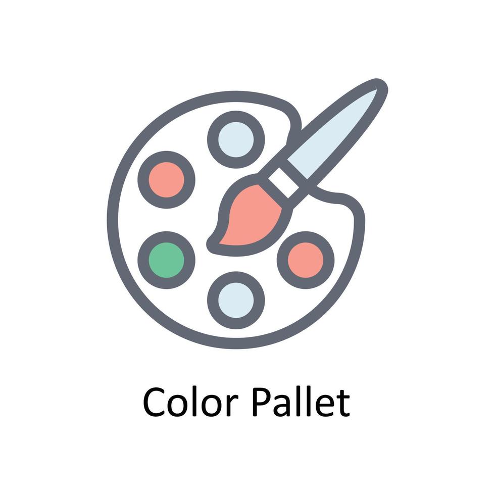Color Pallet Vector Fill outline Icons. Simple stock illustration stock