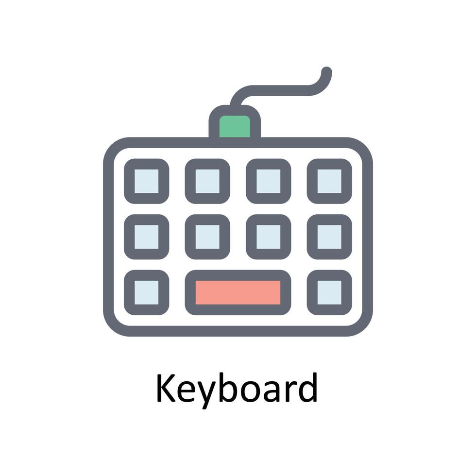 Keyboard Vector Fill outline Icons. Simple stock illustration stock