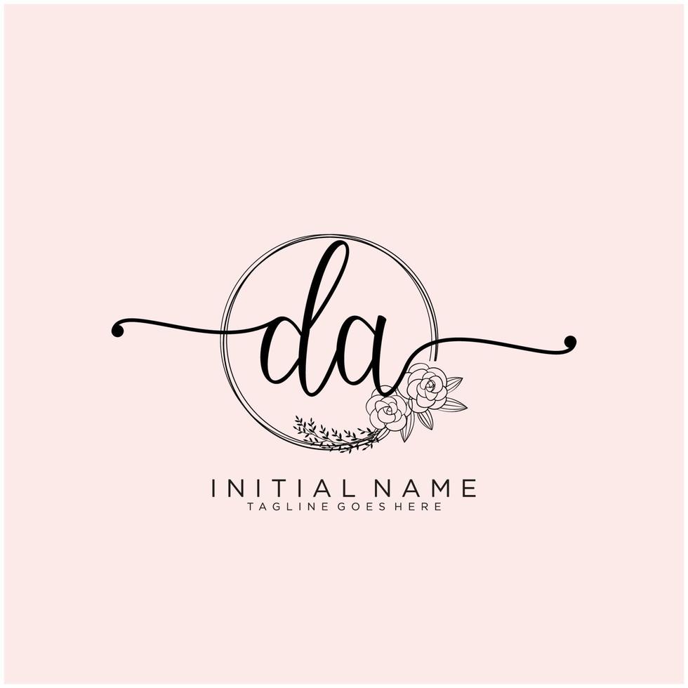 inicial da femenino logo colecciones modelo. escritura logo de inicial firma, boda, moda, joyería, boutique, floral y botánico con creativo modelo para ninguna empresa o negocio. vector