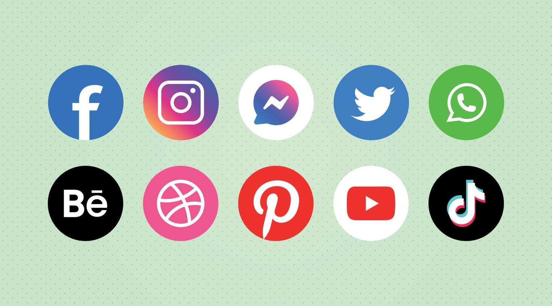 Social media logos icon collection vector