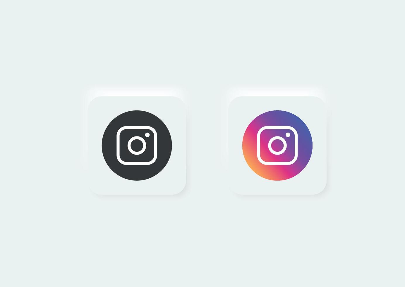 Instagram icon trendy neumorphism style, neumorphic instagram logo icon vector illustration