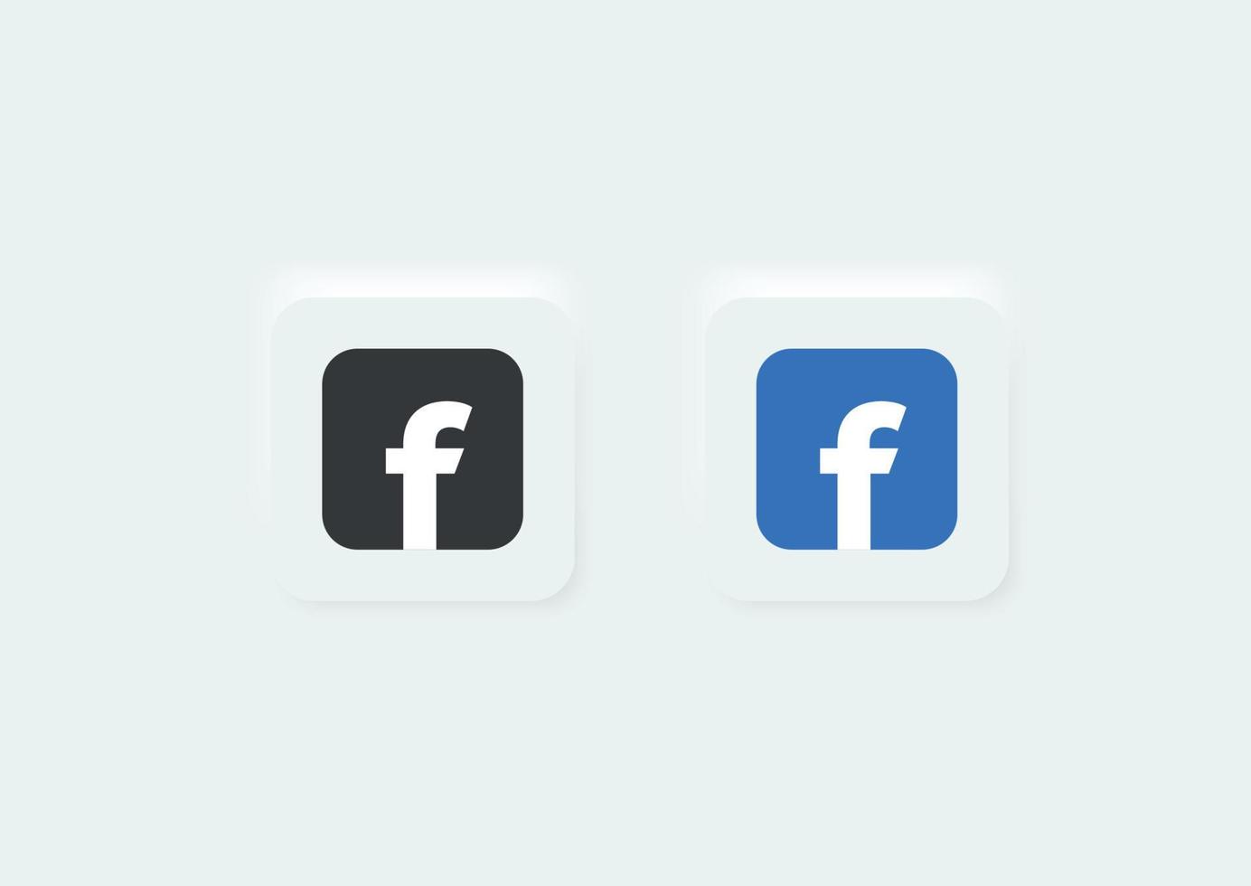 Facebook icon trendy neumorphism style, neumorphic facebook logo icon vector illustration