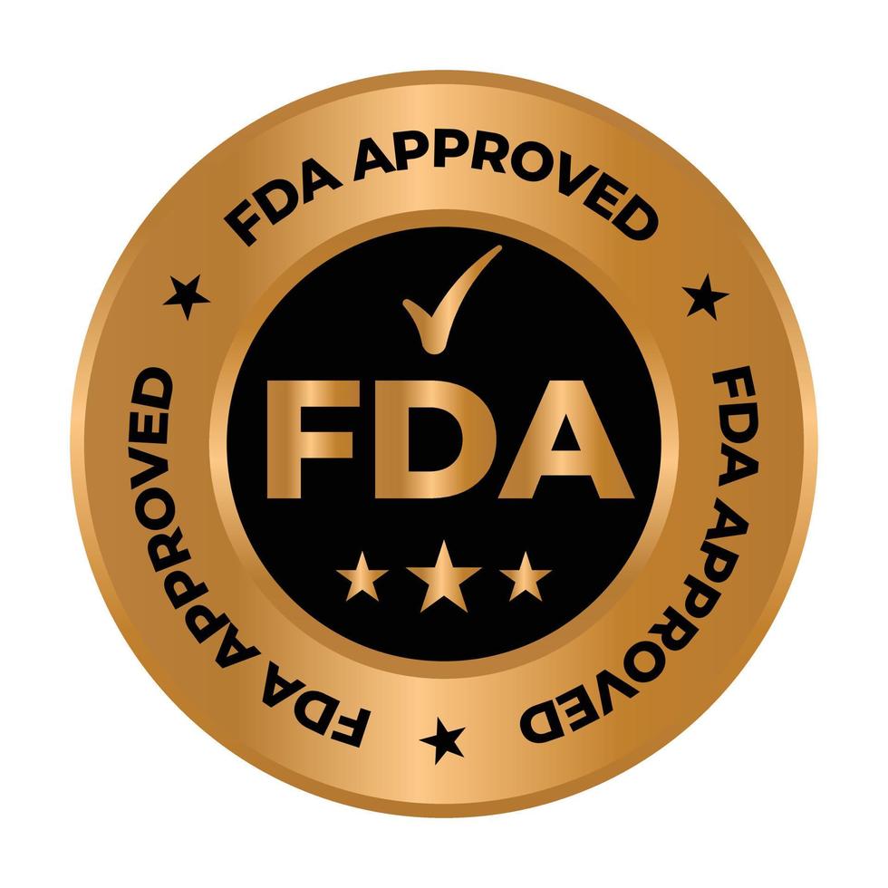 fda aprroved label, stamp, badge, seal, sticker, tag, vector, food and drug administration badge vector