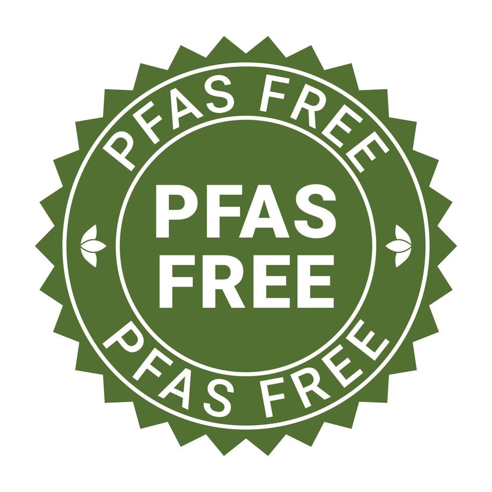 PFAS Free Badge, Seal, Label, Banner, Icon, Sticker, Emblem Vector