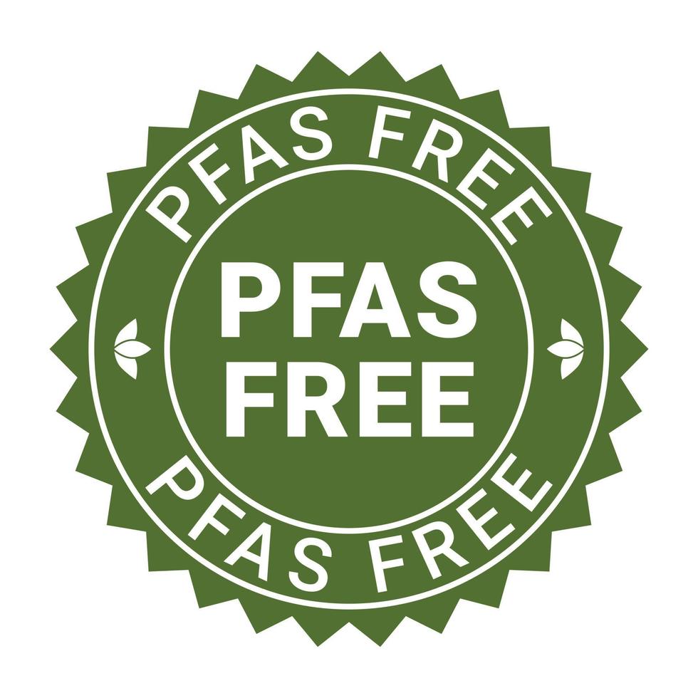 PFAS Free Badge, Seal, Label, Banner, Icon, Sticker, Emblem Vector Illustration