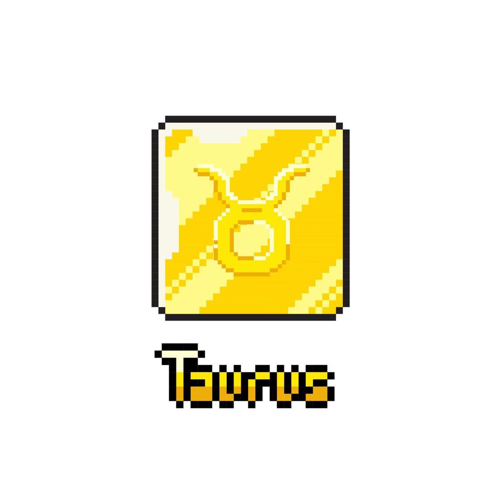 taurus golden token in pixel art style vector