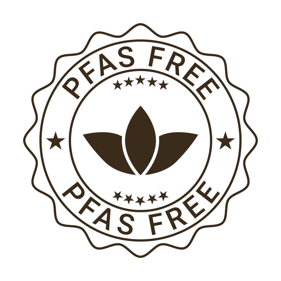 PFAS Free Badge, Seal, Label, Banner, Icon, Sticker, Emblem Vector Illustration