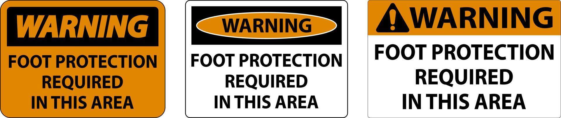 Warning Foot Protection Required in This area Sign vector