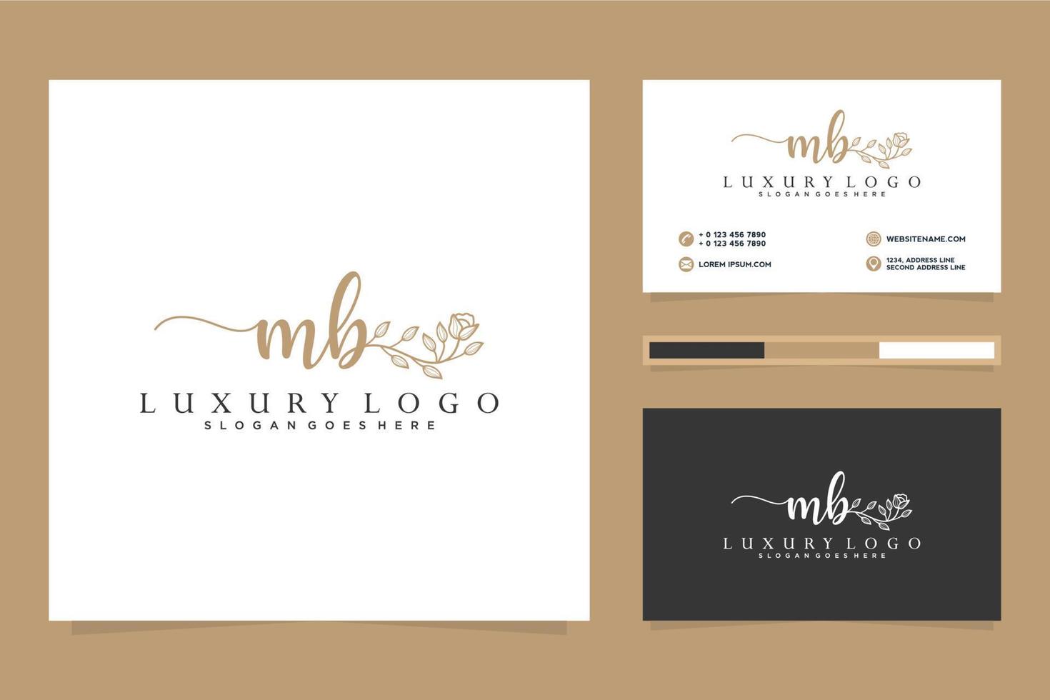 Initial MB Feminine logo collections and business card template Premium Vector