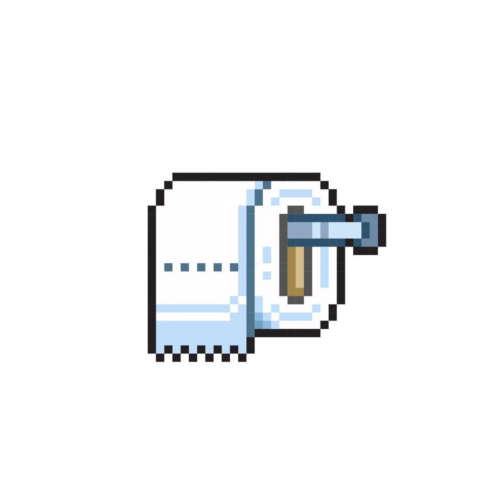 toilet paper in pixel art style vector