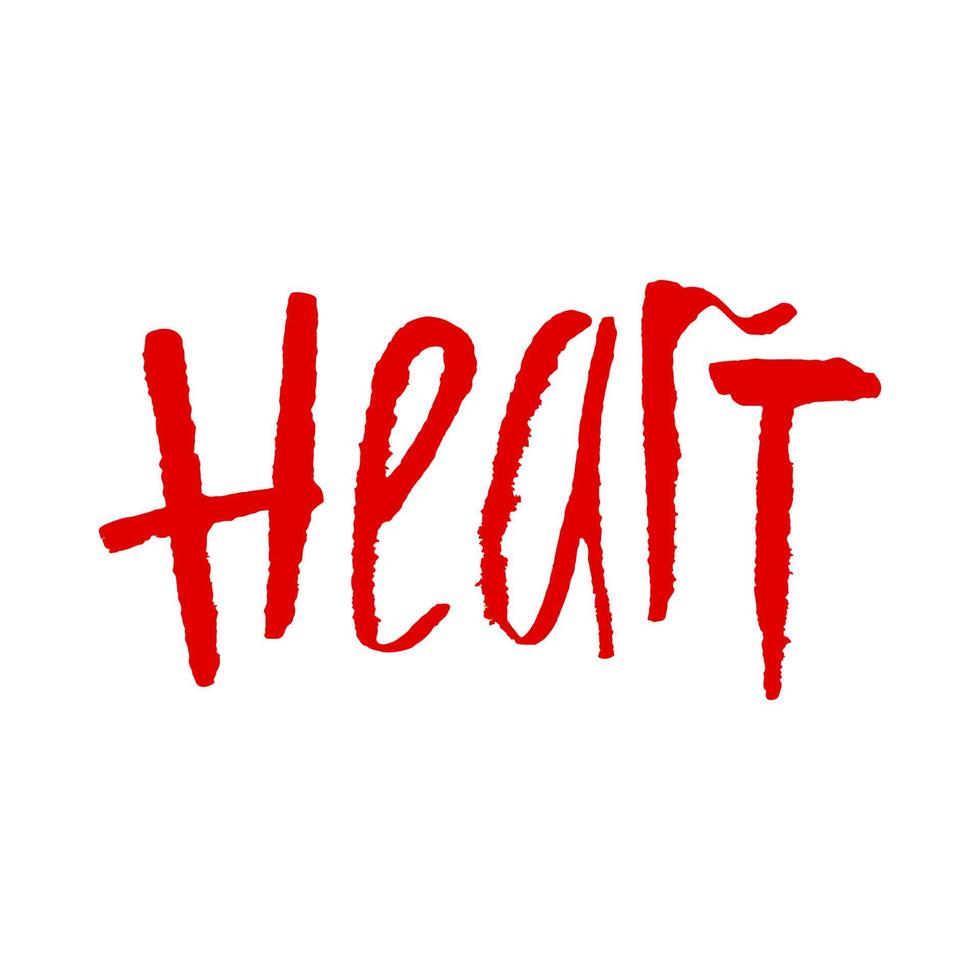 heart - inscription in capital letters in grunge style vector