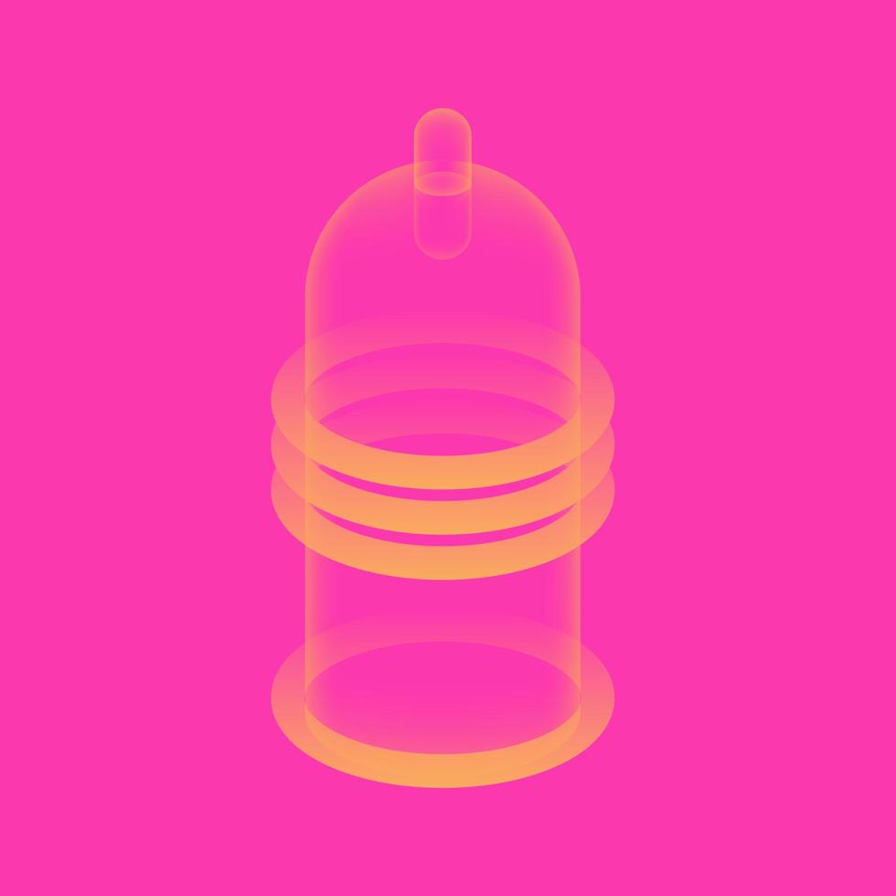 Minimalistic artistic image of a condom, poster for advertising. Vector clipart