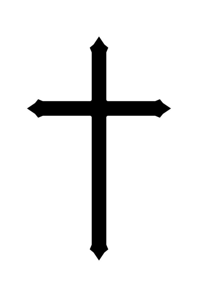 Christian crucifix icon symbol. Flat vector illustration
