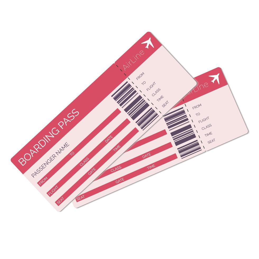 two boarding pass vector