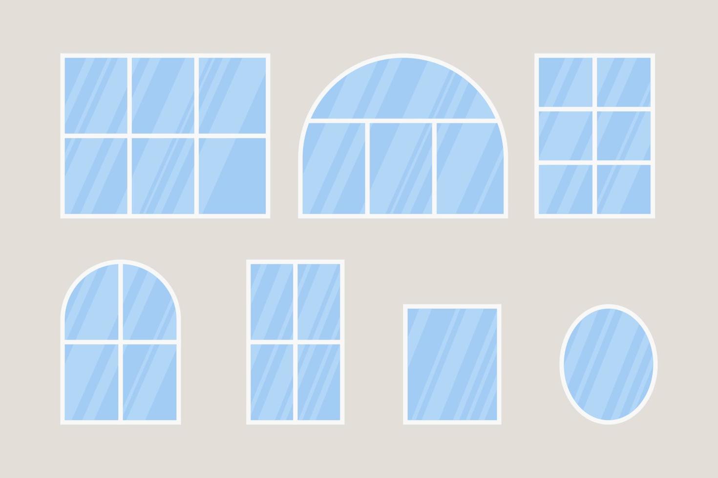 set of windows vector