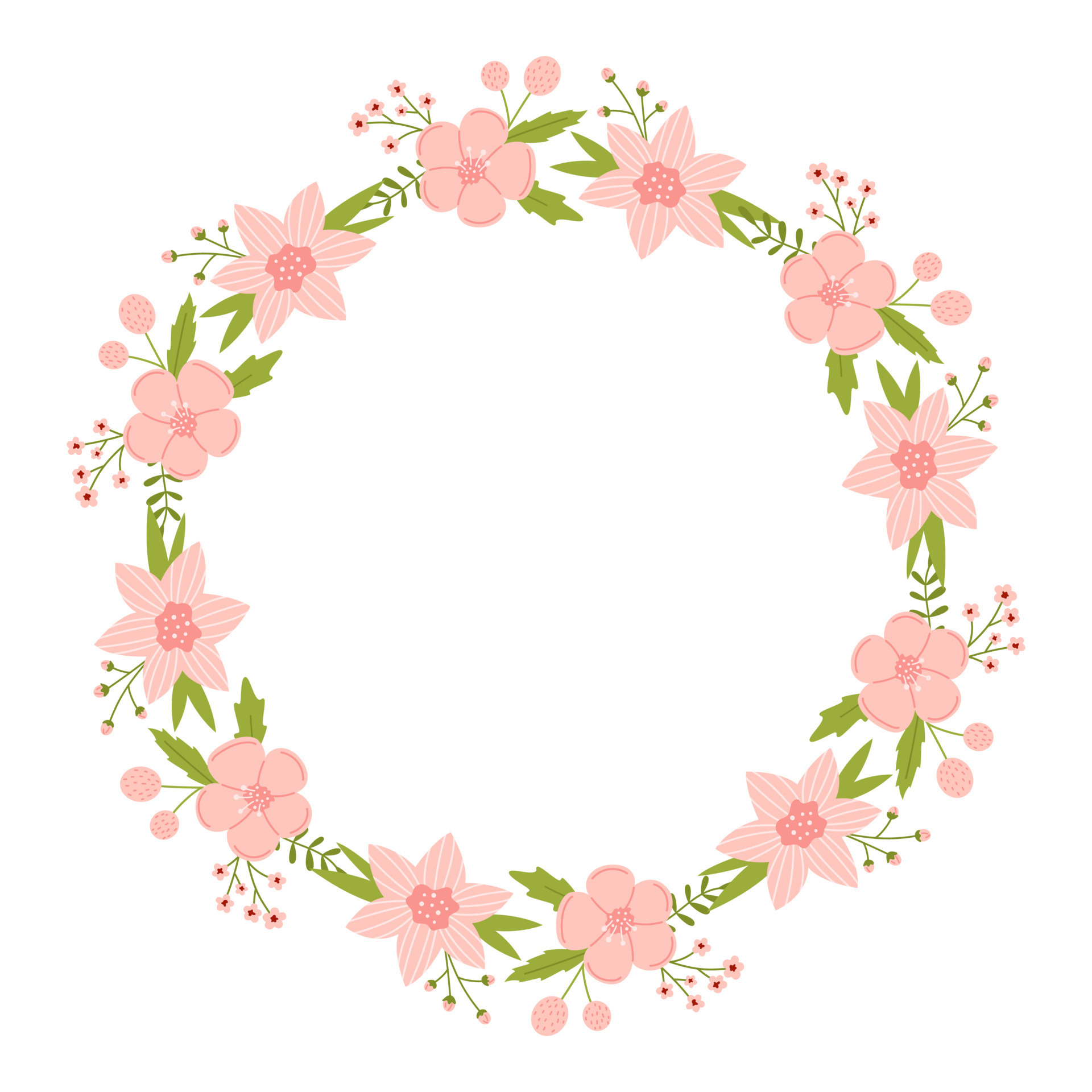 Guirnalda De Flores. Tarjeta Libre Espacio En Blanco De La Invitación Con  La Guirnalda Floral. Ilustración Del Vector. Ilustraciones svg,  vectoriales, clip art vectorizado libre de derechos. Image 71497542