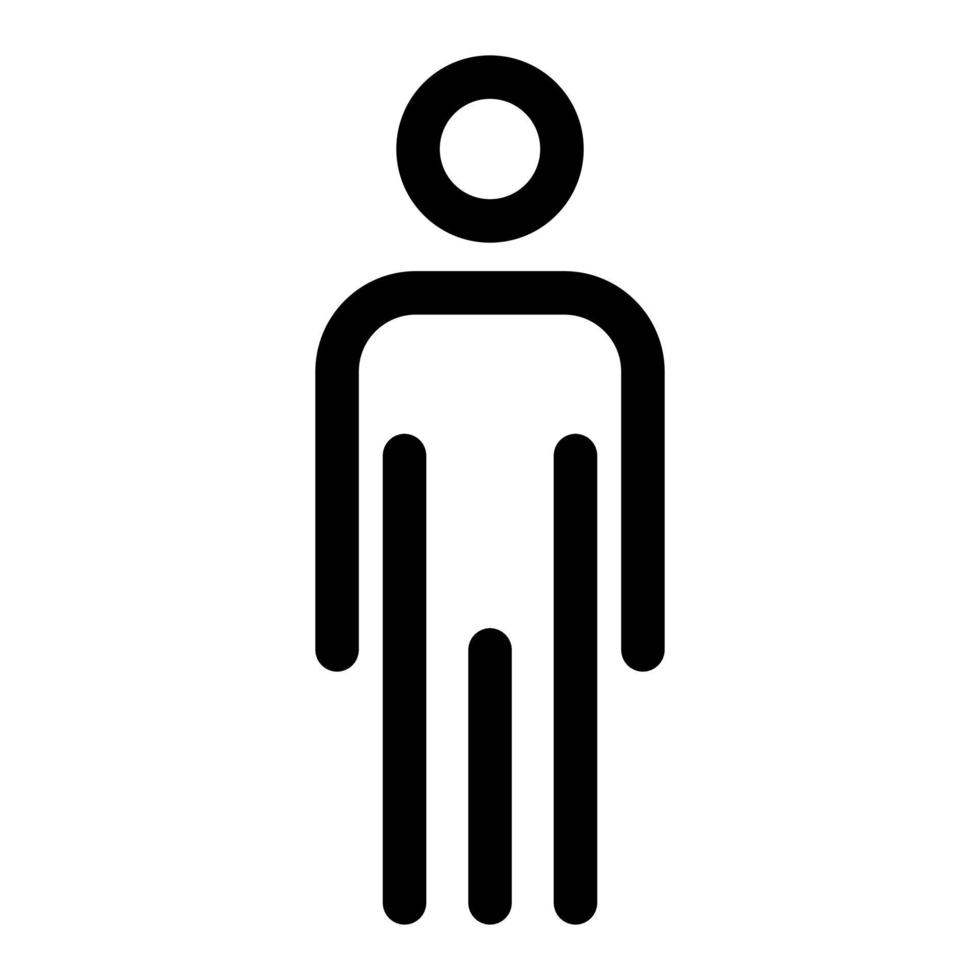 Vector man toilet icon. Male sign. Only men wc. Bathroom for boys. Editable stroke.