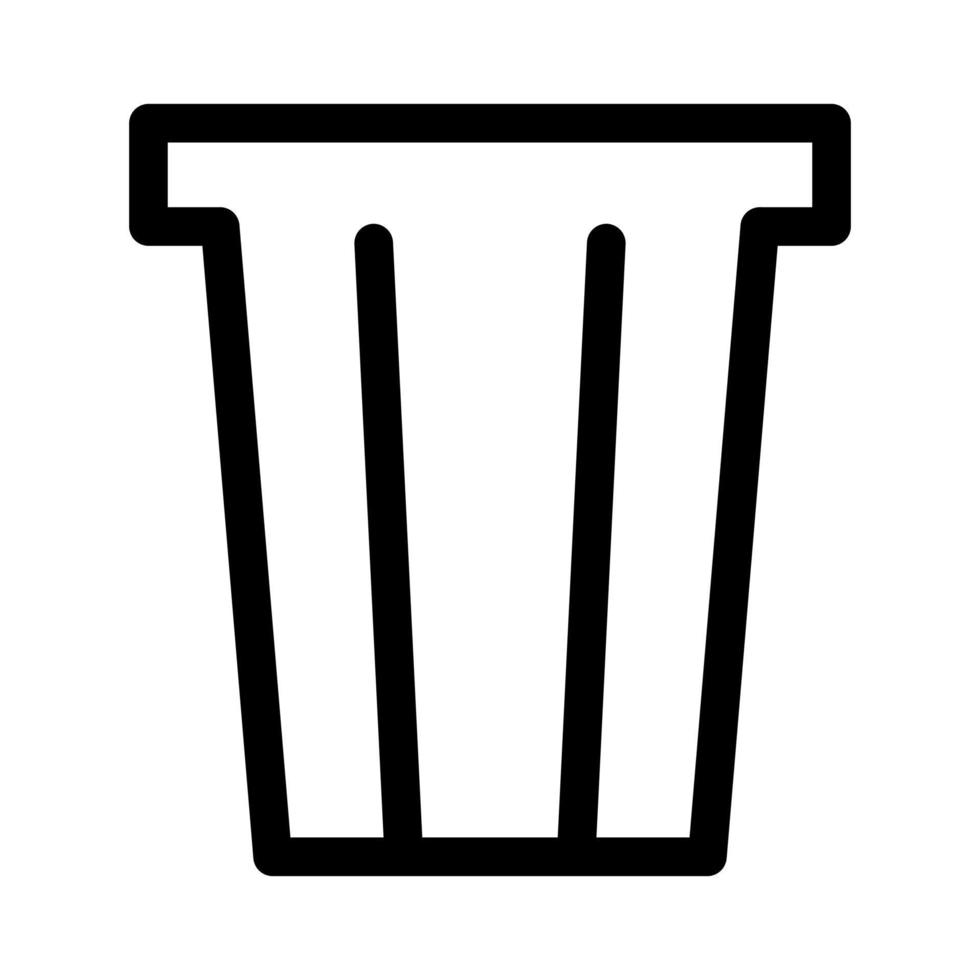 Vector trash can toilet icon. Line garbage bin sign. Editable stroke.