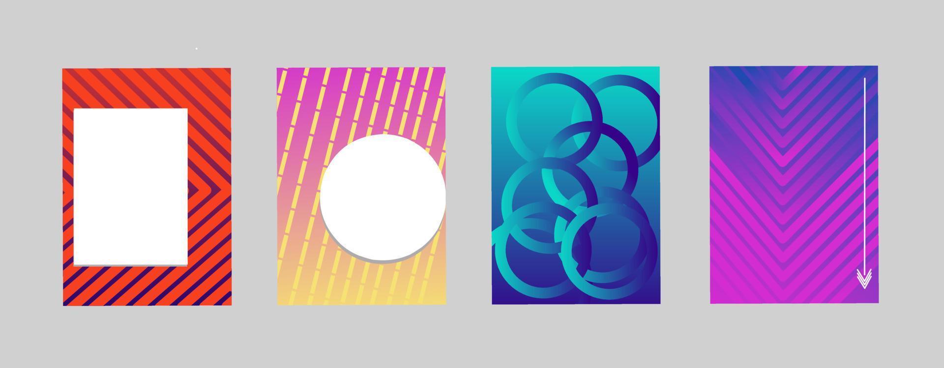 Minimal covers design. Colorful halftone gradients. Future geometric patterns. vector