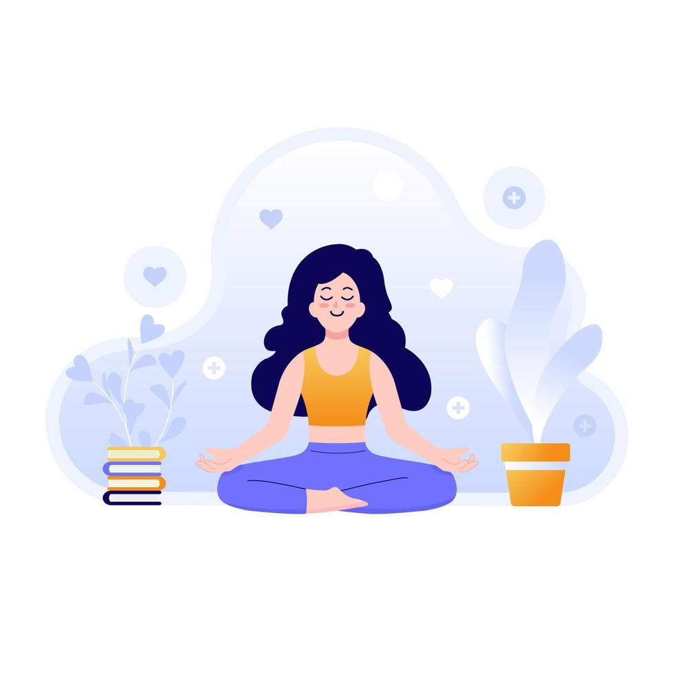 Mental Health Meditation Illustration vector