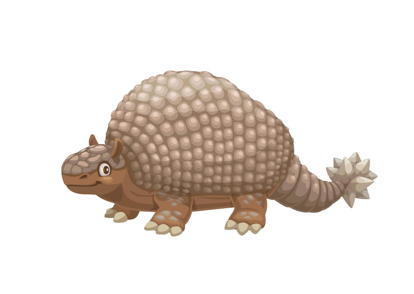 Cartoon doedicurus dinosaur glyptodont character vector