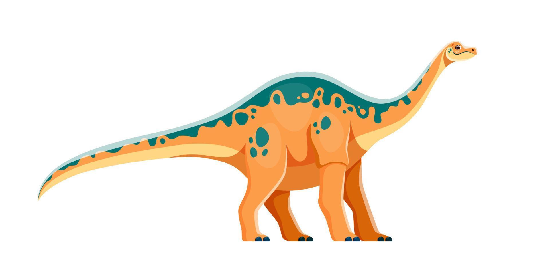 dibujos animados apatosaurus dinosaurio gracioso personaje vector
