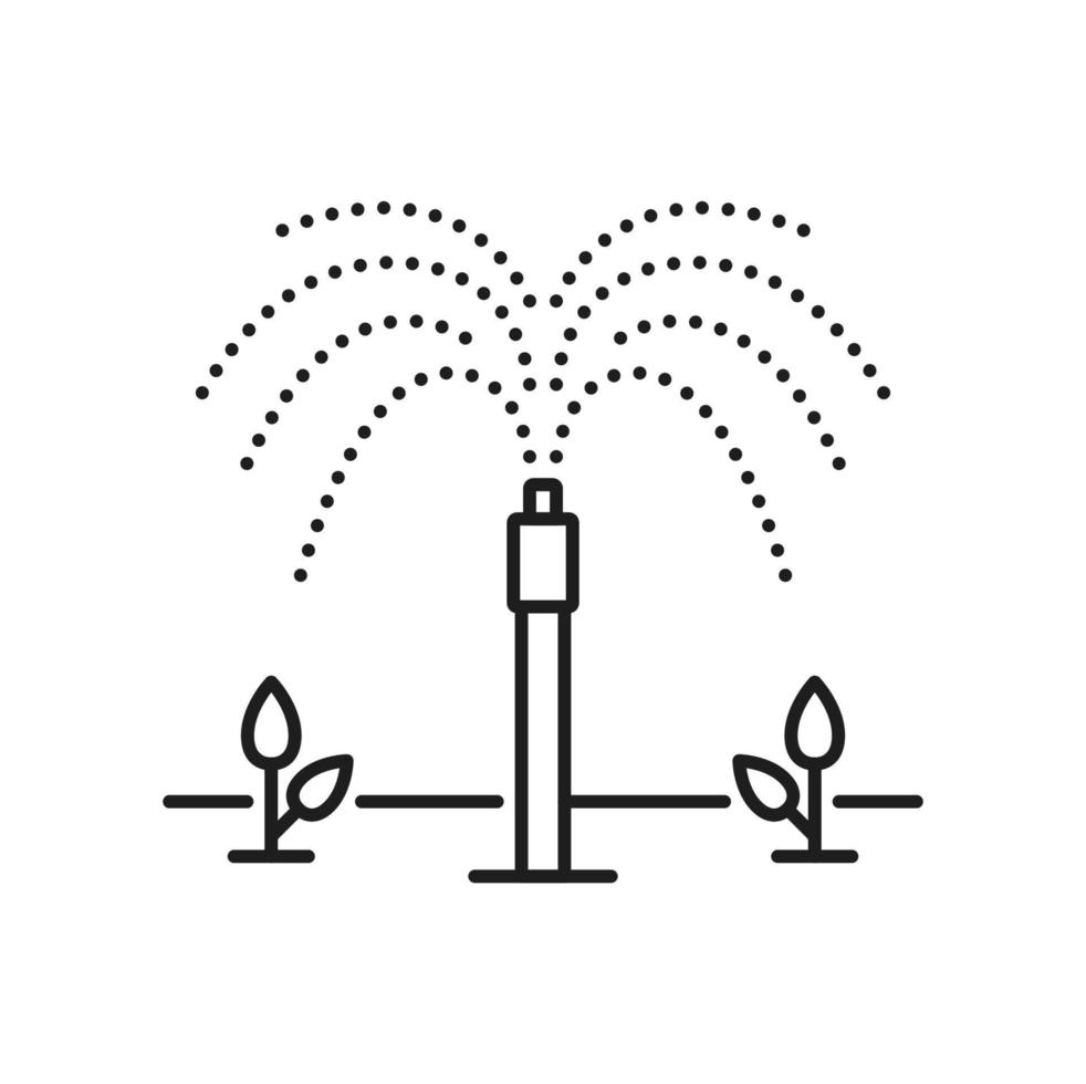 Garden and field irrigation, watering system icon vector