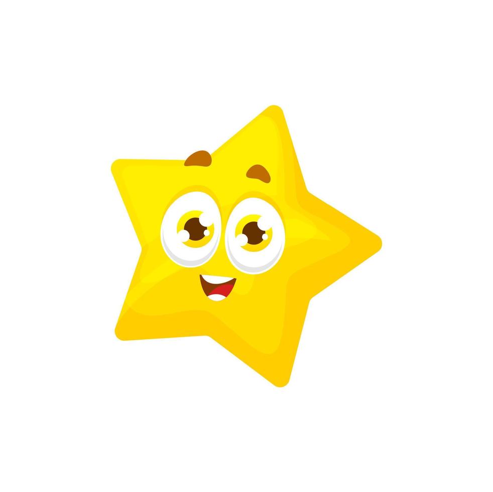 Cartoon star character with cheerful expression vector