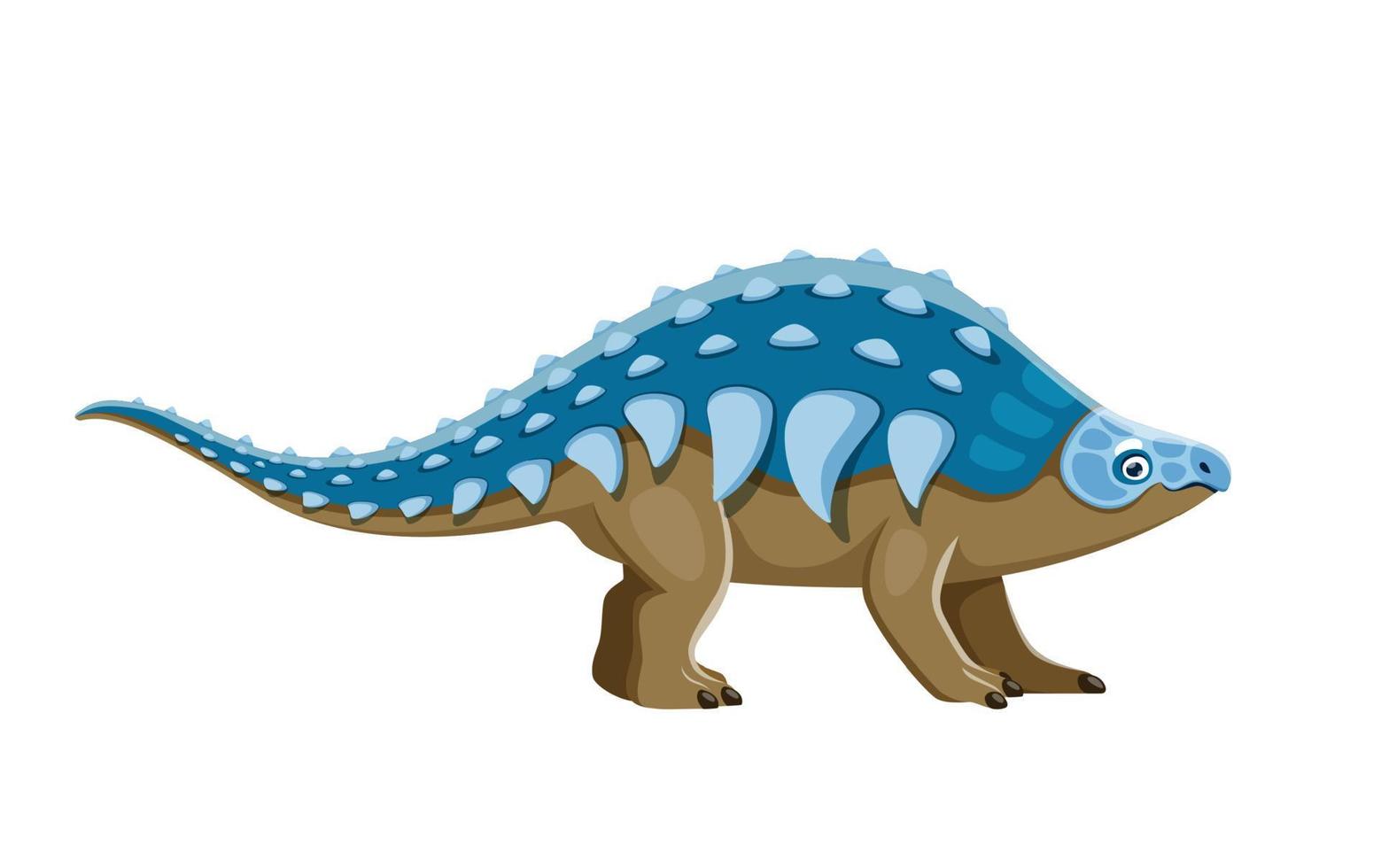 dibujos animados panoplosaurio dinosaurio gracioso personaje vector