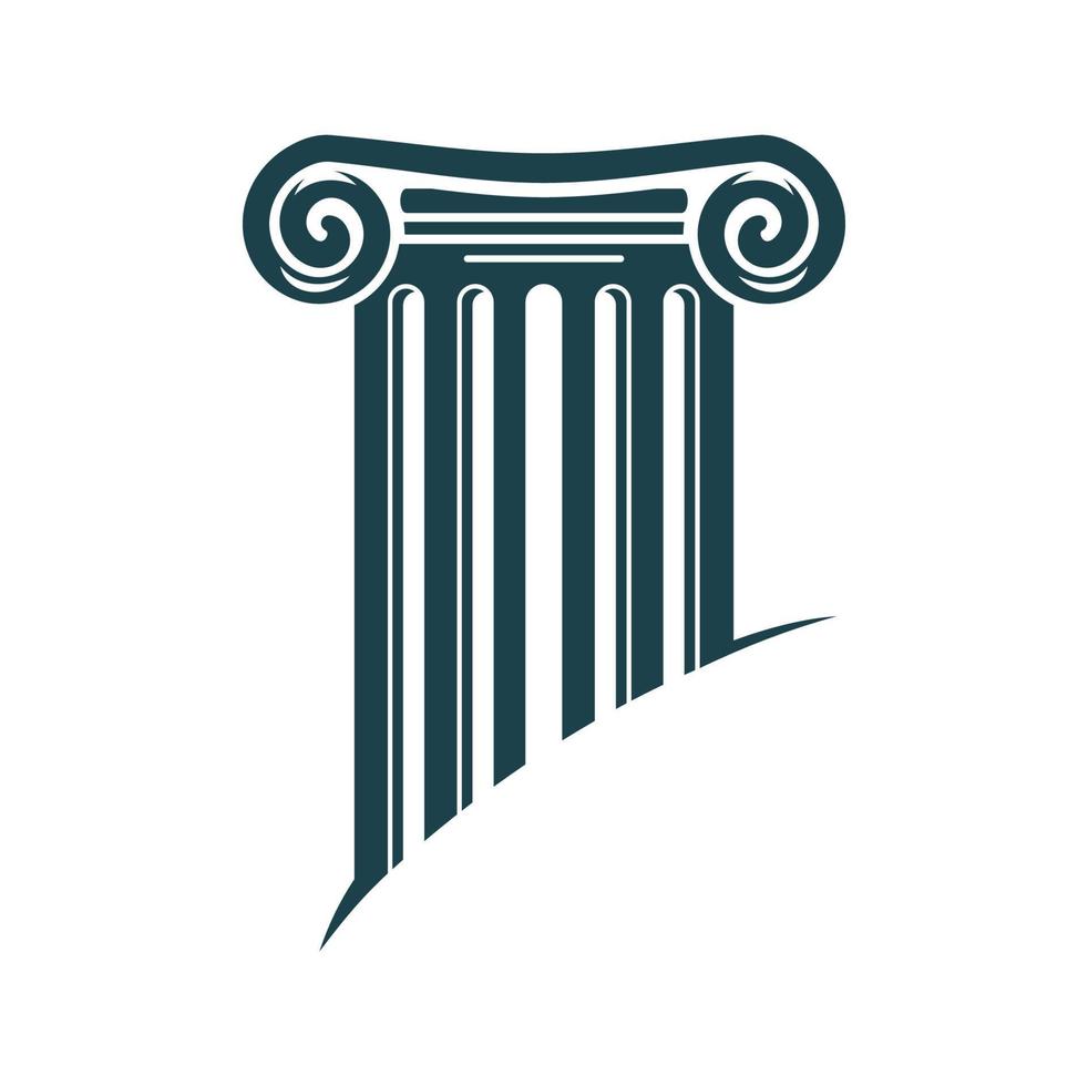 Attorney office icon with Ancient Greek column vector