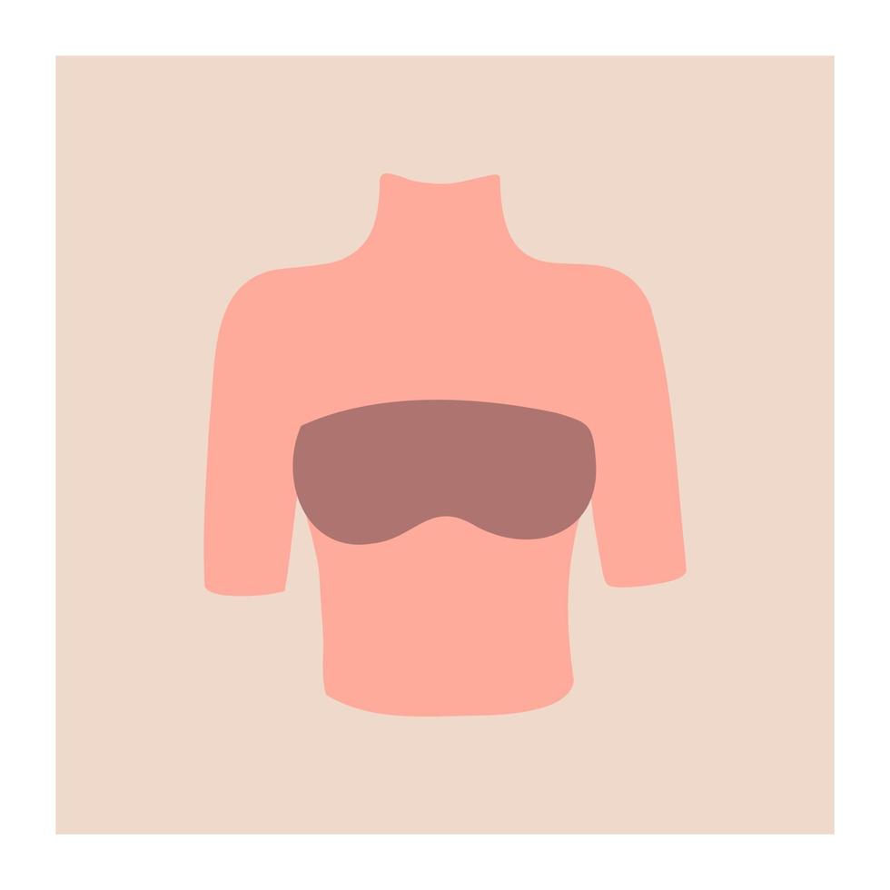 Female breast. Illustration for printing, backgrounds, covers and packaging. Image can be used for greeting cards, posters, stickers and textile. Isolated on white background. vector