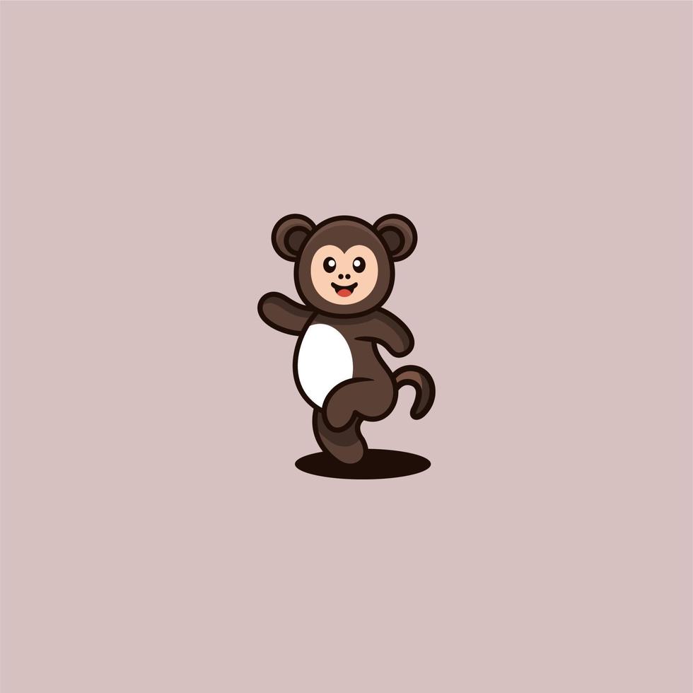 cute monkey concept logo design vector