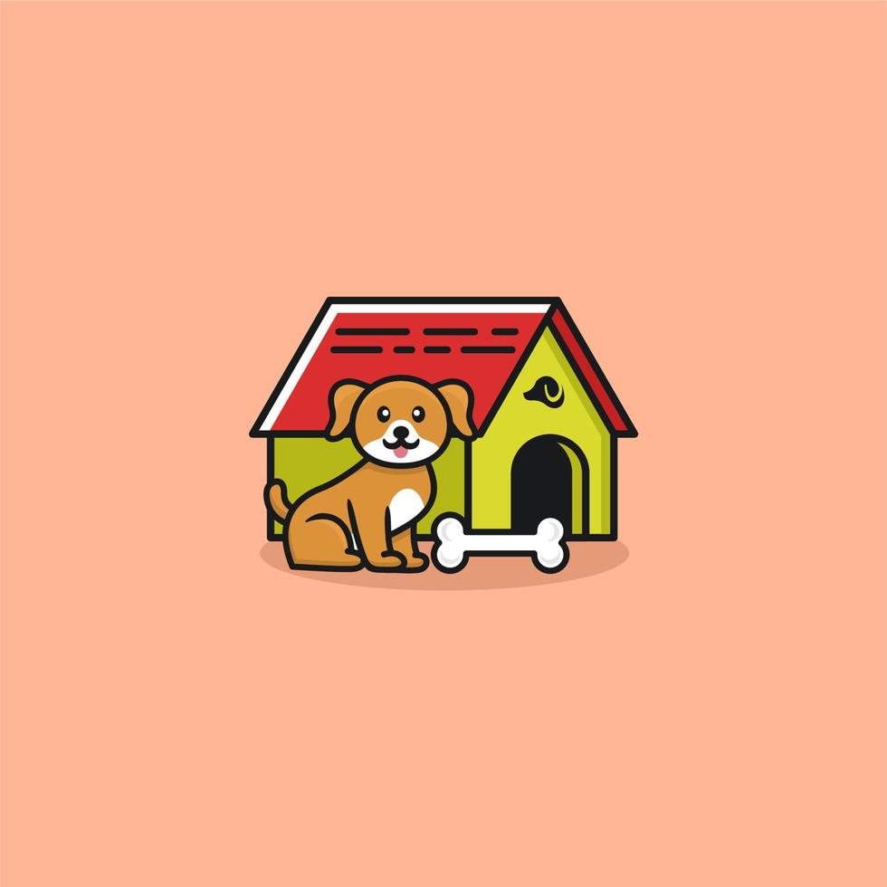 cute dog sitting relaxed logo vector