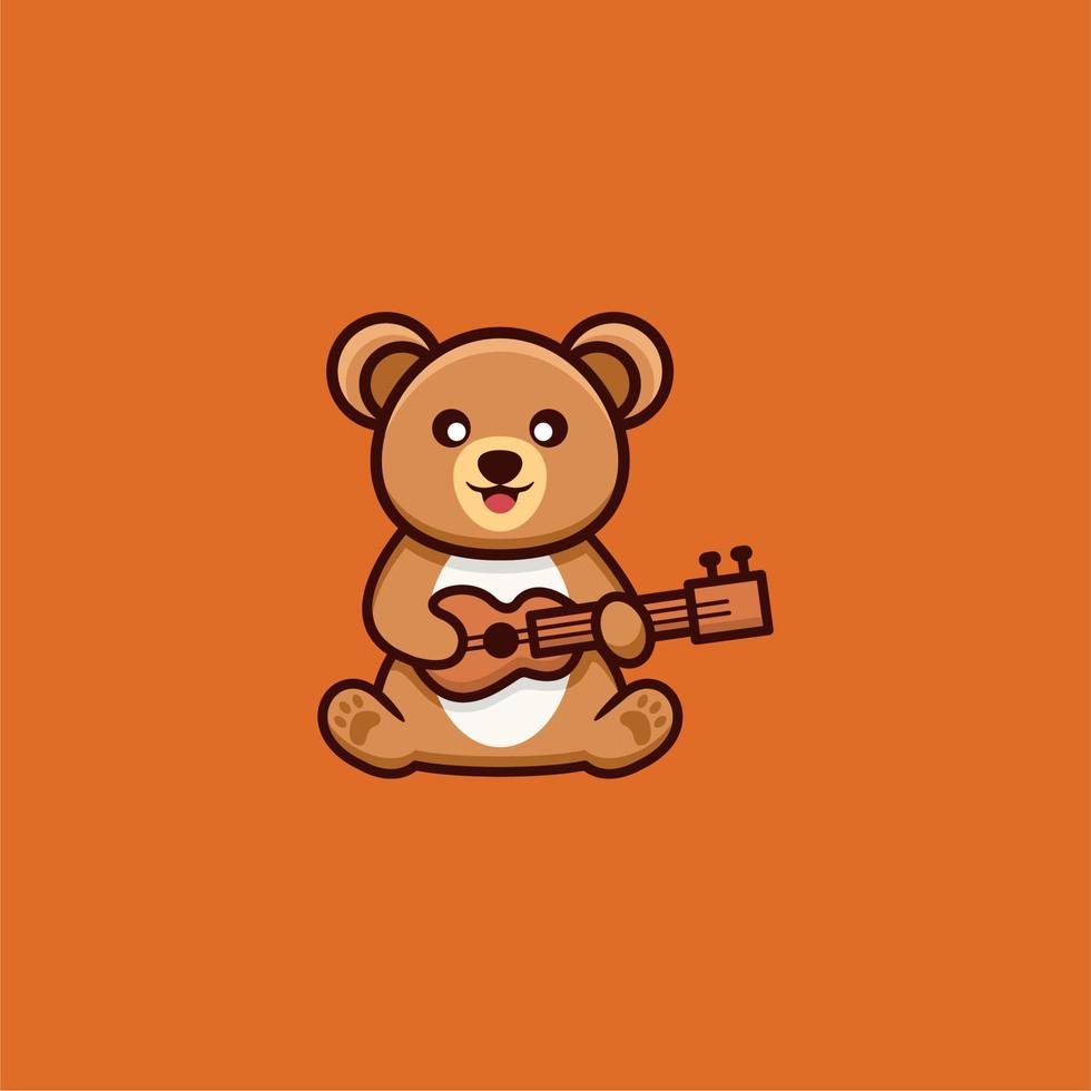 cute bear logo design concept vector