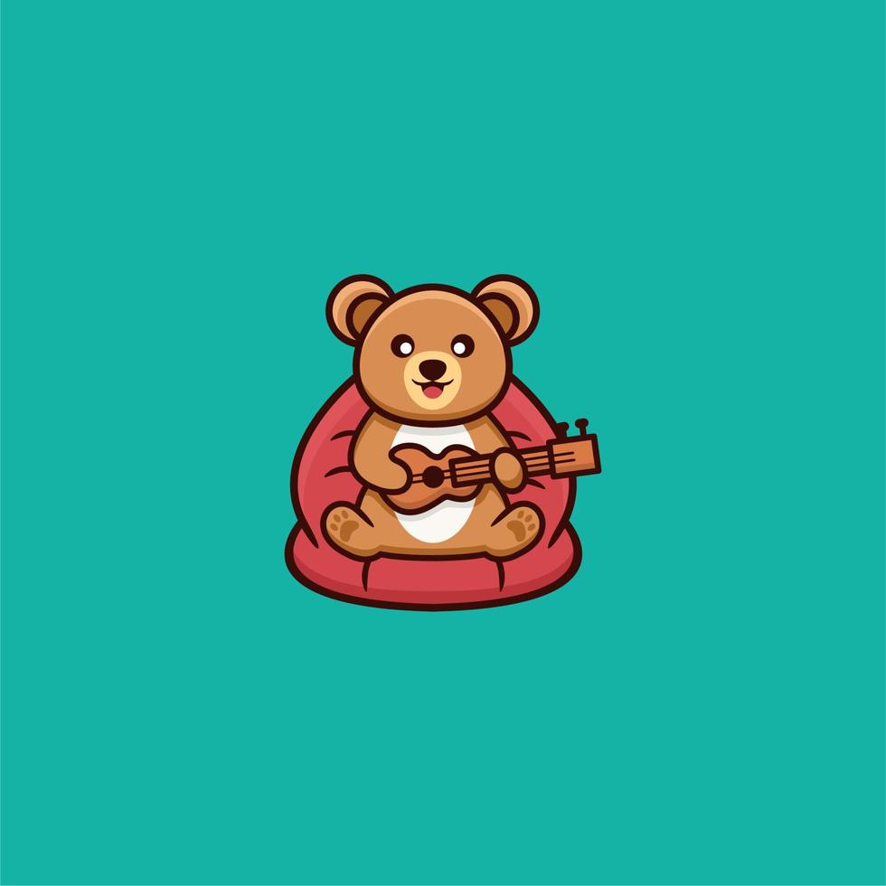 cute bear logo design concept vector