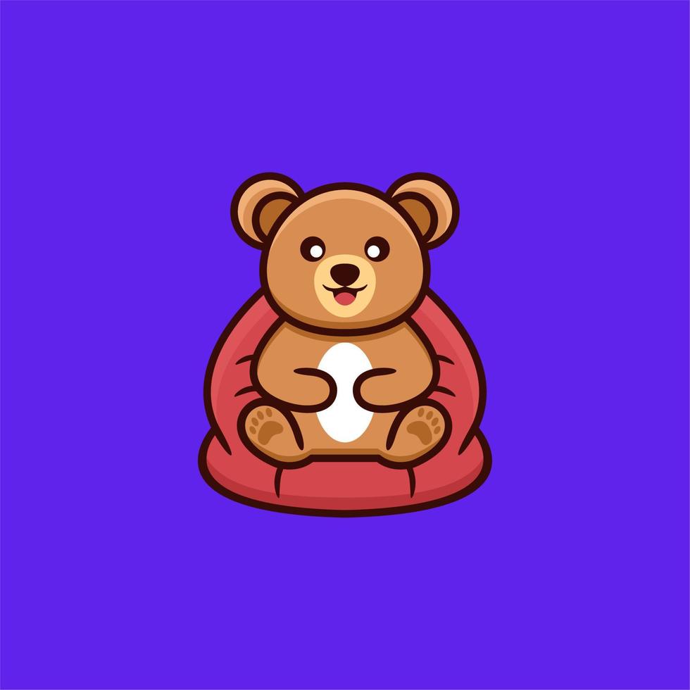 cute bear logo design concept vector
