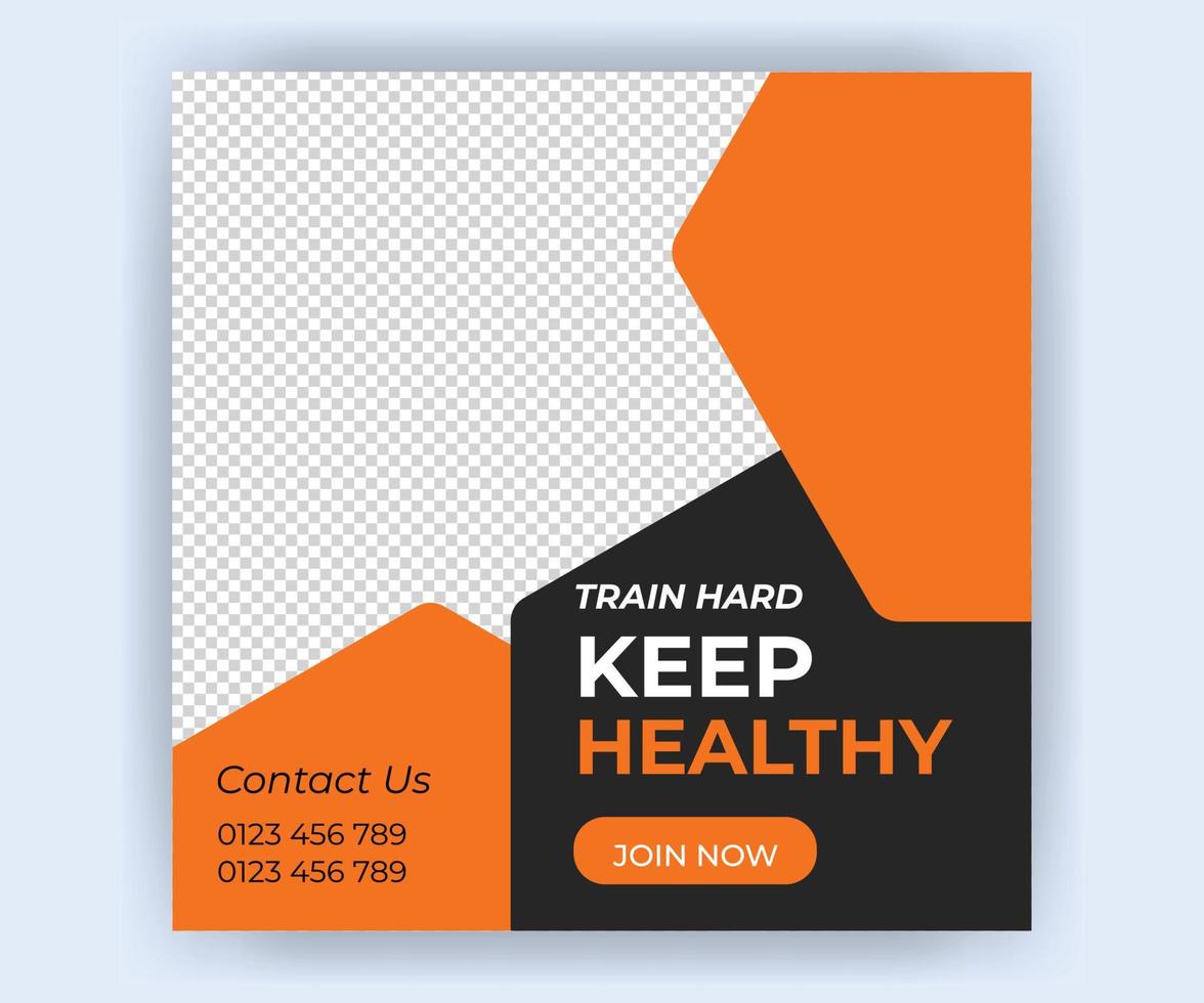 Fitness social media post free download vector