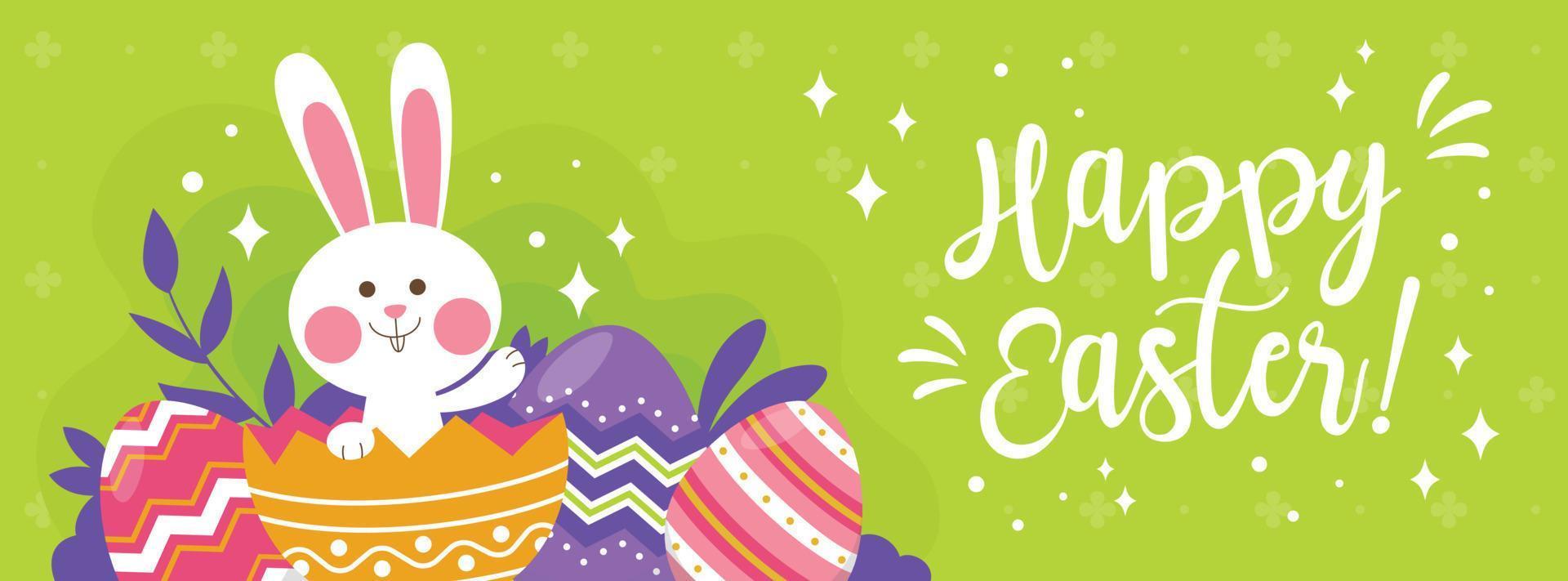 Vector Happy Easter Social Banner Illustration