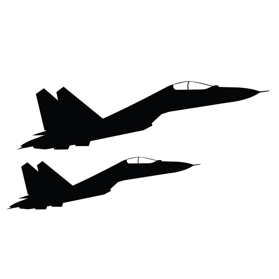 military jet fighter silhouette flying vector