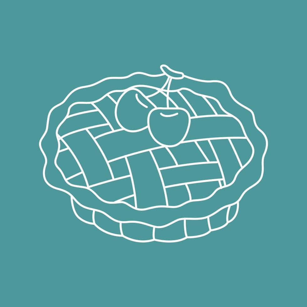 Cherry Pie Icon Line Drawing 21565654 Vector Art at Vecteezy