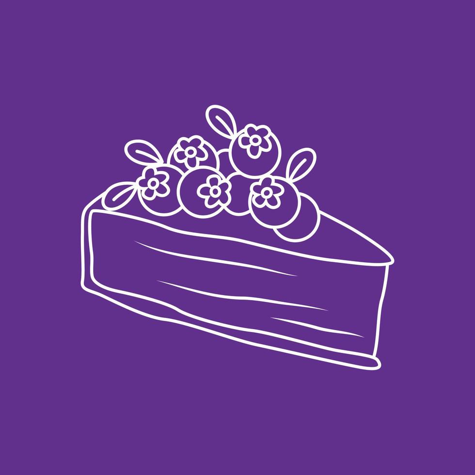Cheesecake Icon Line Drawing vector
