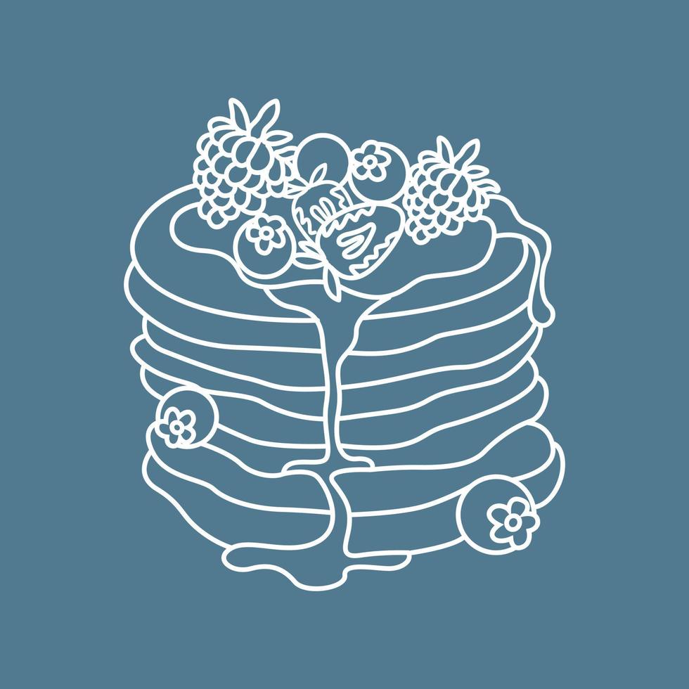 Pancake Icon Line Drawing vector