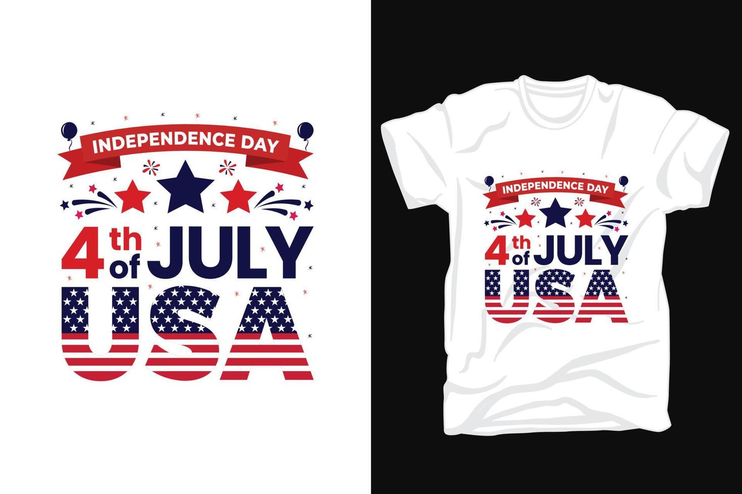 diseño de camiseta del 4 de julio vector