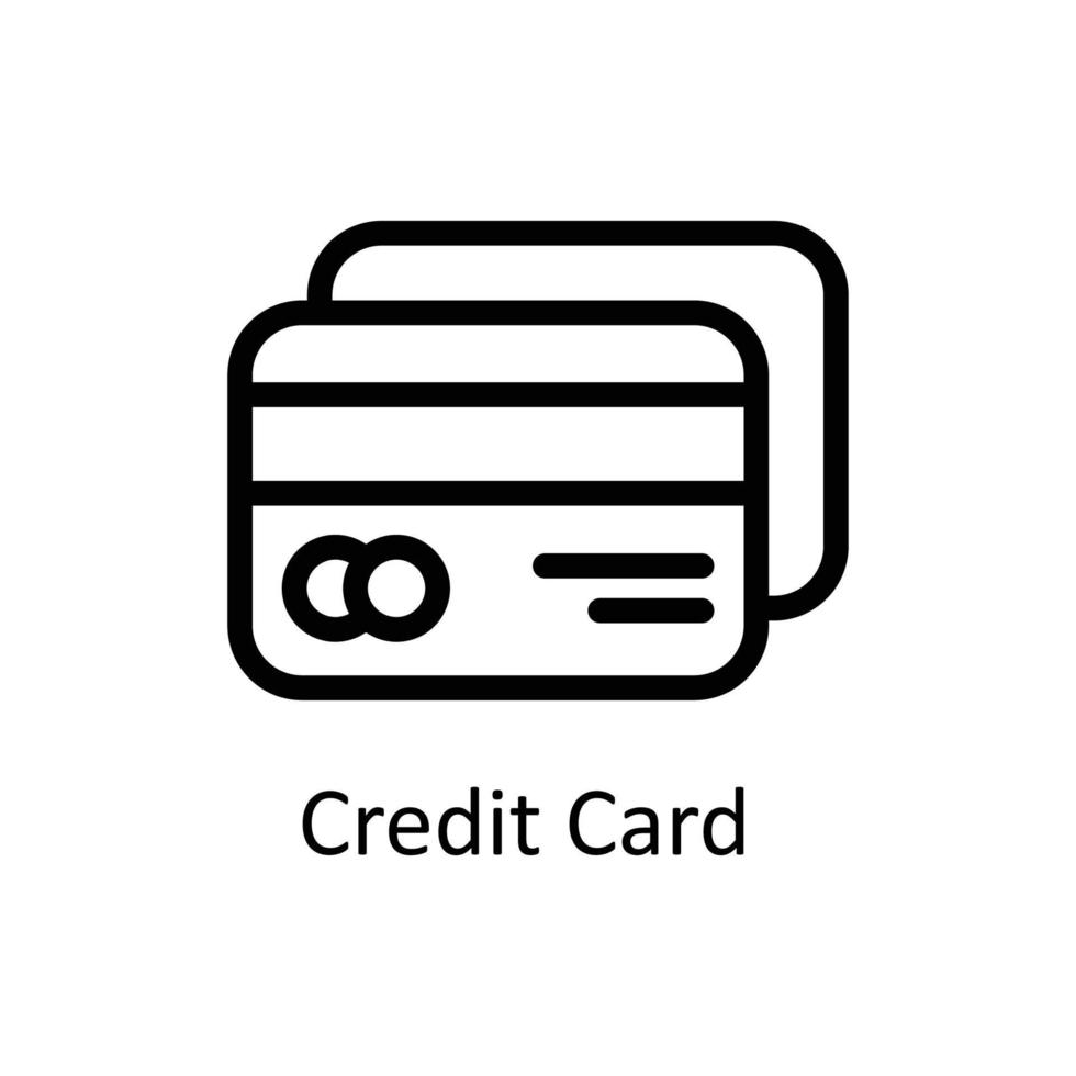 Credit Card  Vector  outline Icons. Simple stock illustration stock