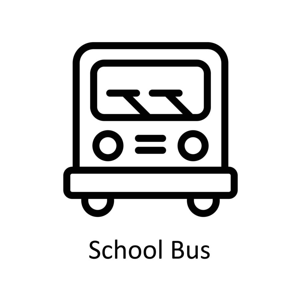 colegio autobús vector contorno iconos sencillo valores ilustración valores