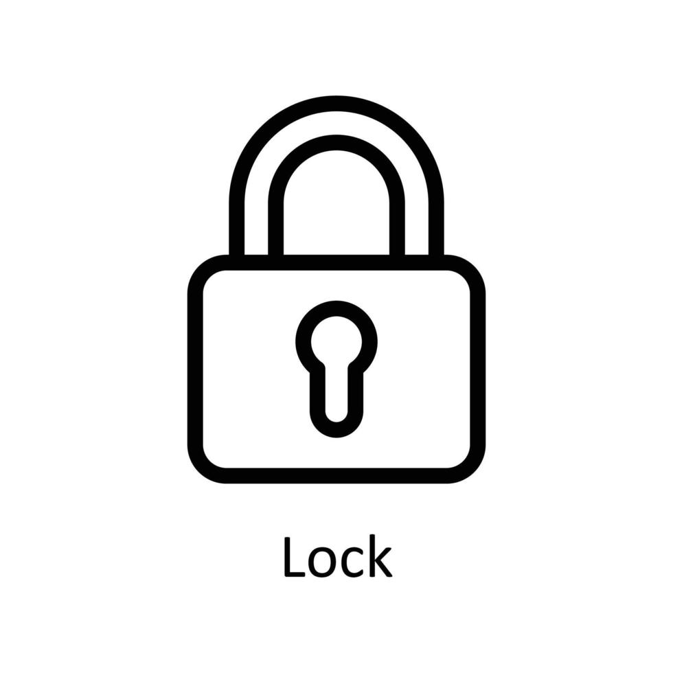 Lock Vector  outline Icons. Simple stock illustration stock