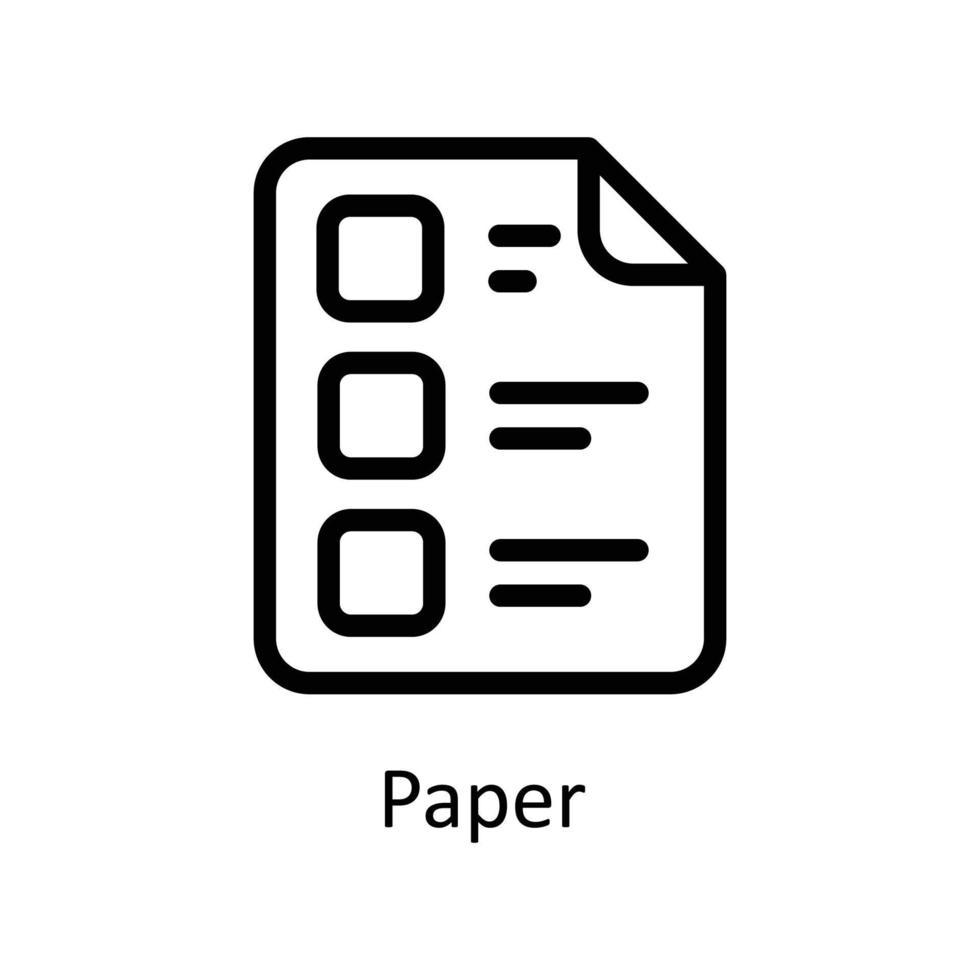 Paper Vector  outline Icons. Simple stock illustration stock