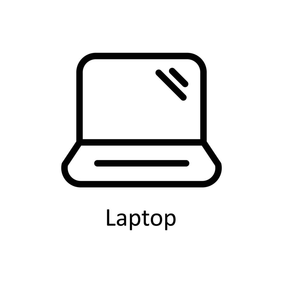 Laptop Vector  outline Icons. Simple stock illustration stock