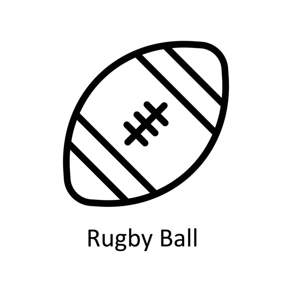 Rugby Ball  Vector  outline Icons. Simple stock illustration stock