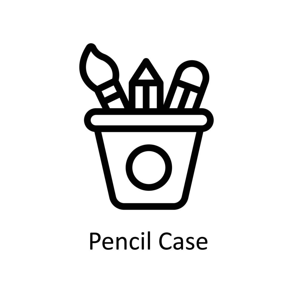 Pencil Case Vector  outline Icons. Simple stock illustration stock